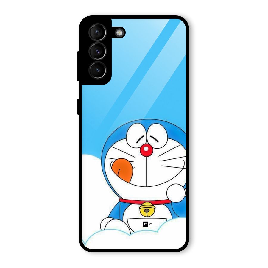 Doremon On Clouds Glass Back Case for Galaxy S21 Plus