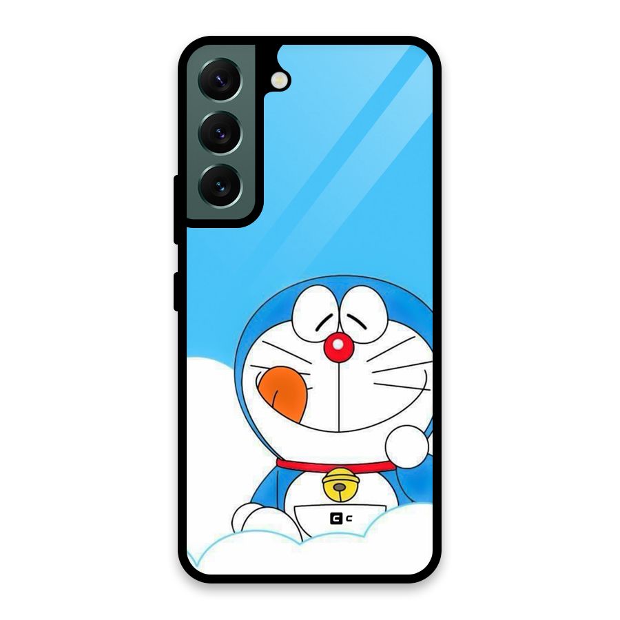 Doremon On Clouds Glass Back Case for Galaxy S22 5G