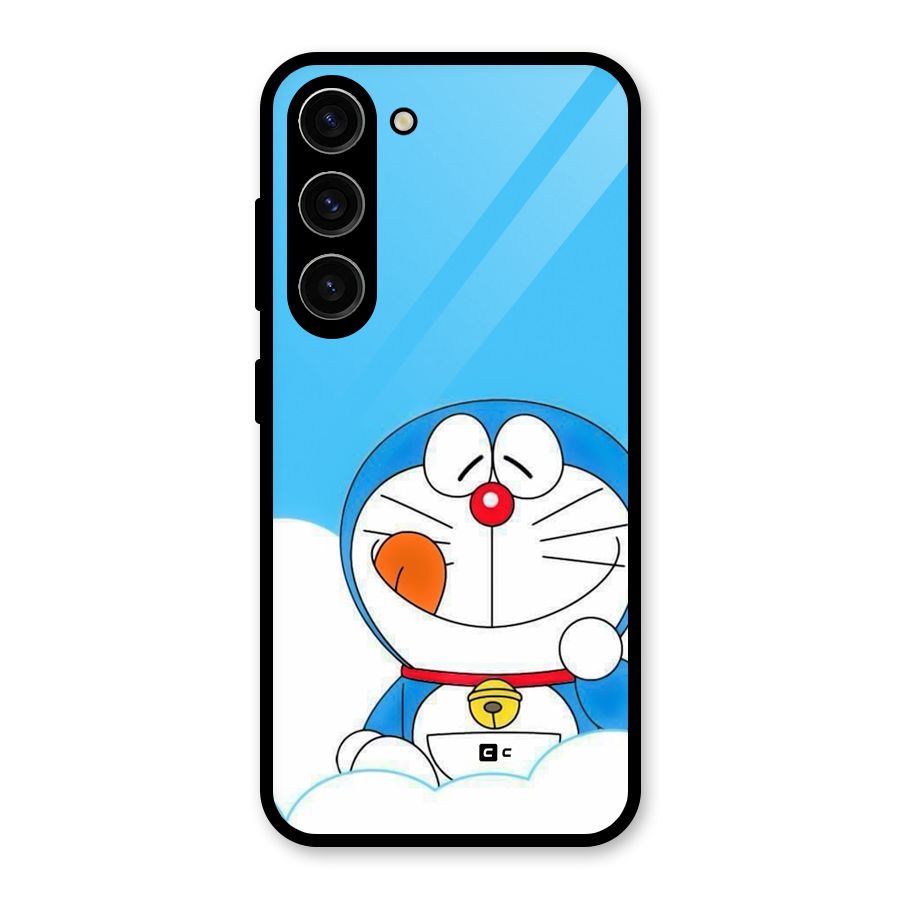 Doremon On Clouds Glass Back Case for Galaxy S23