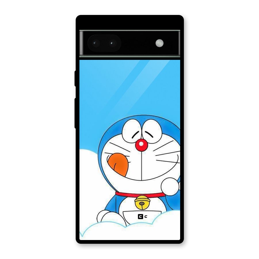 Doremon On Clouds Glass Back Case for Google Pixel 6a