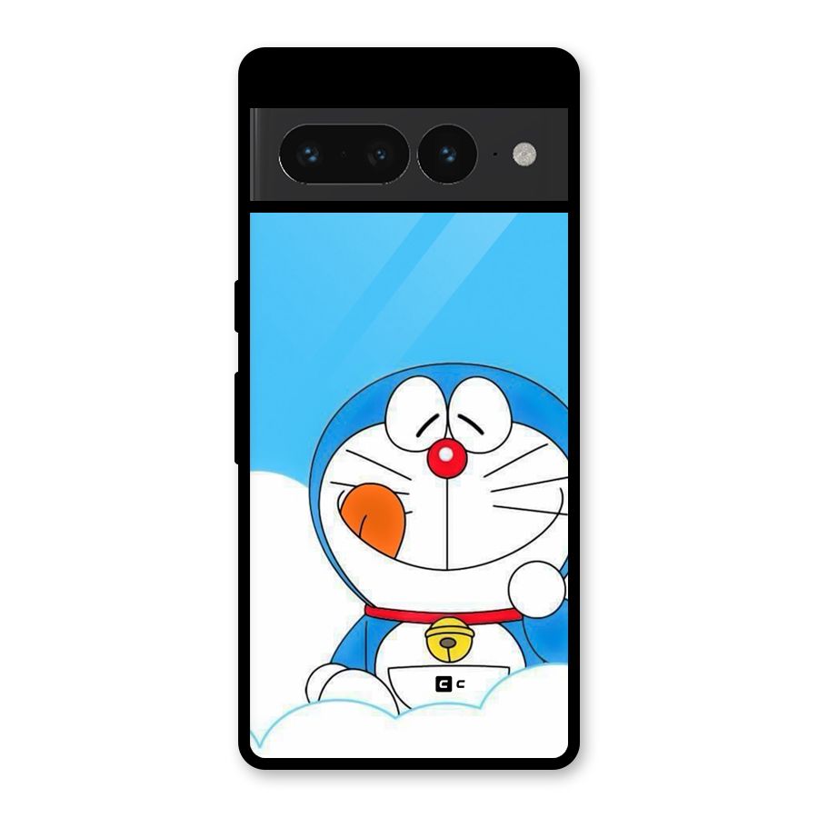 Doremon On Clouds Glass Back Case for Google Pixel 7 Pro