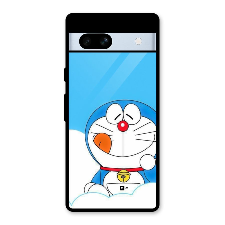 Doremon On Clouds Glass Back Case for Google Pixel 7a