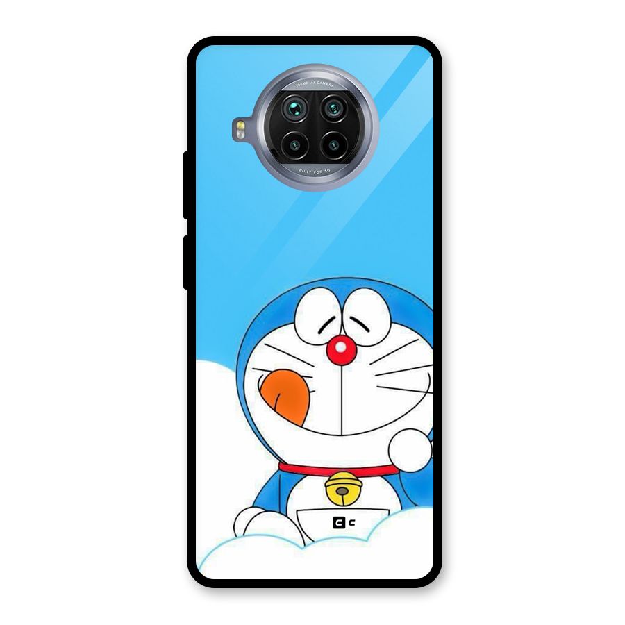 Doremon On Clouds Glass Back Case for Mi 10i