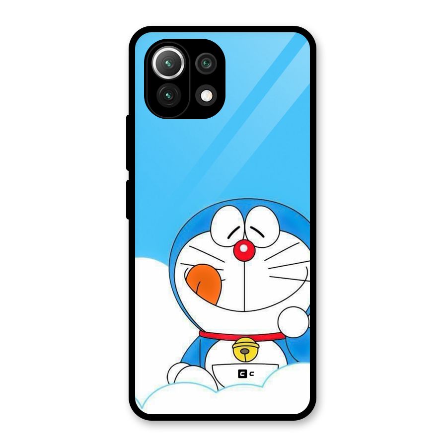 Doremon On Clouds Glass Back Case for Mi 11 Lite NE 5G