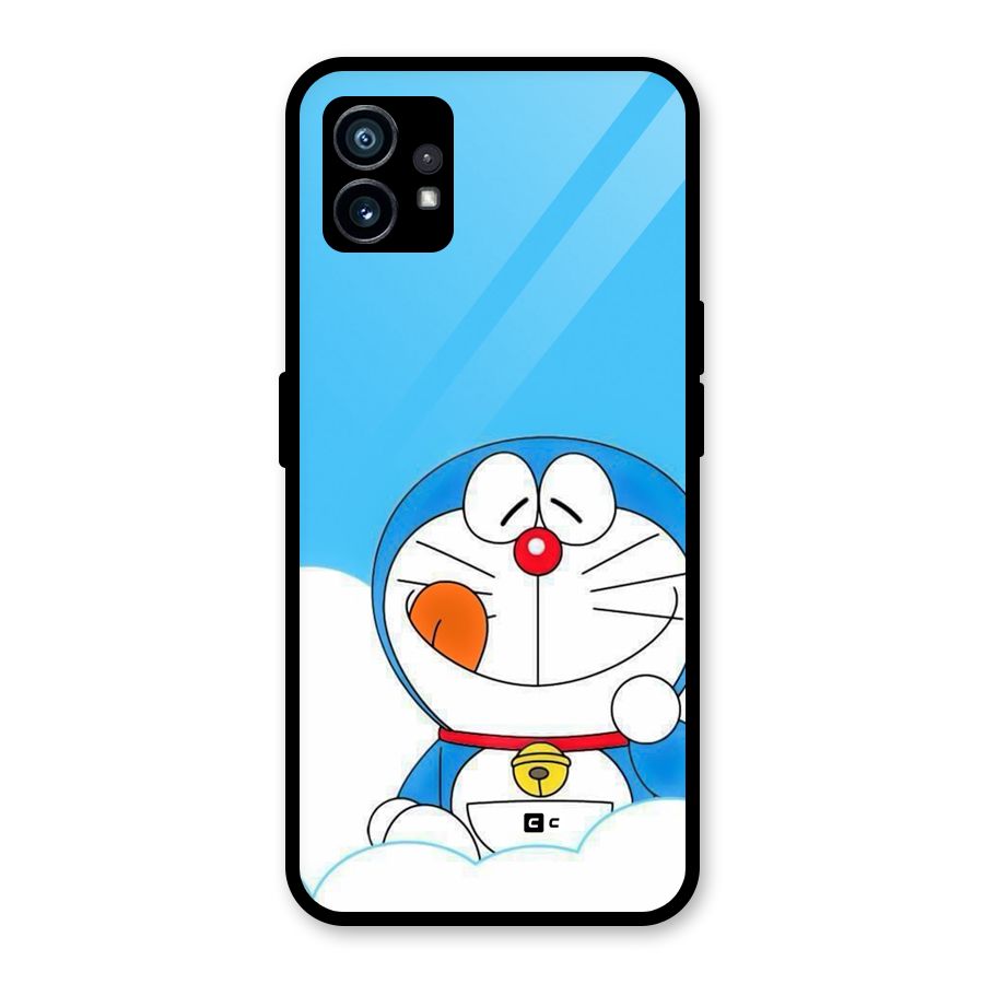 Doremon On Clouds Glass Back Case for Nothing Phone 1