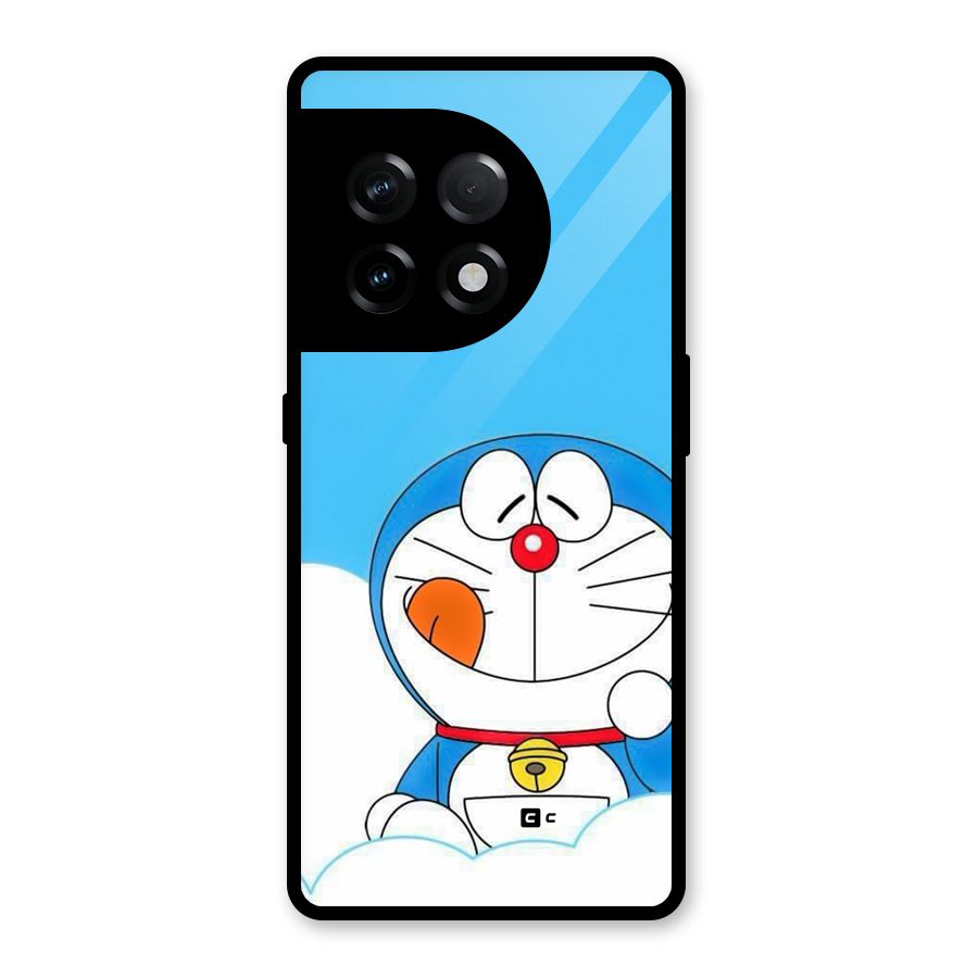 Doremon On Clouds Glass Back Case for OnePlus 11R