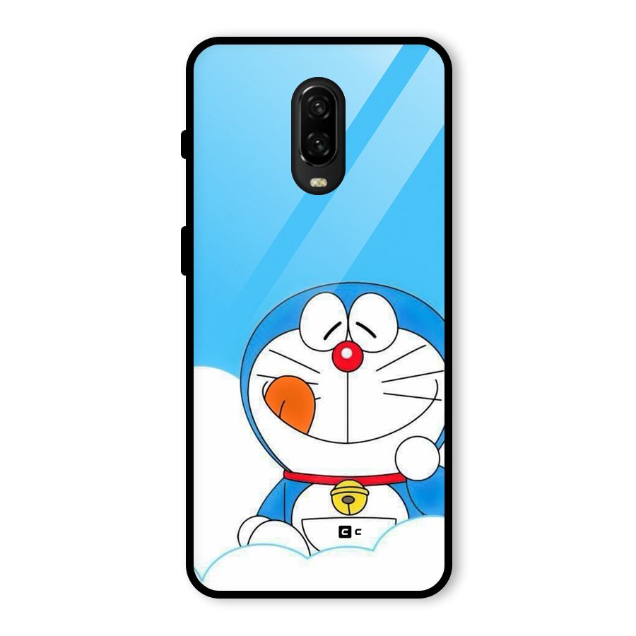 Doremon On Clouds Glass Back Case for OnePlus 6T