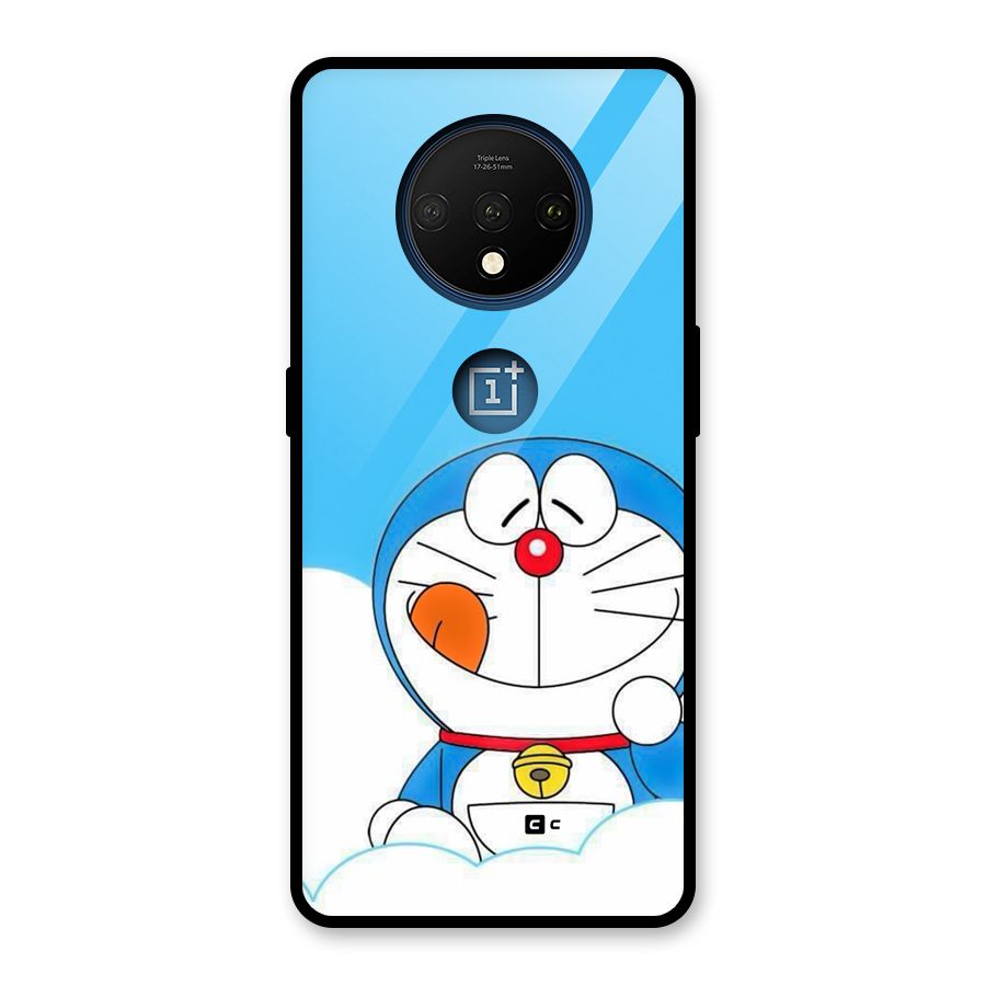 Doremon On Clouds Glass Back Case for OnePlus 7T