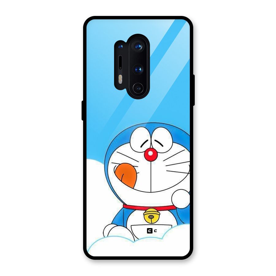 Doremon On Clouds Glass Back Case for OnePlus 8 Pro
