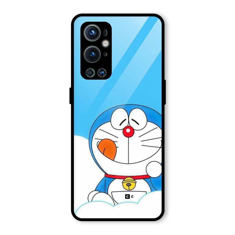 Doremon On Clouds Glass Back Case for OnePlus 9 Pro