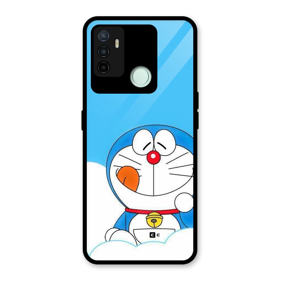 Doremon On Clouds Glass Back Case for Oppo A53