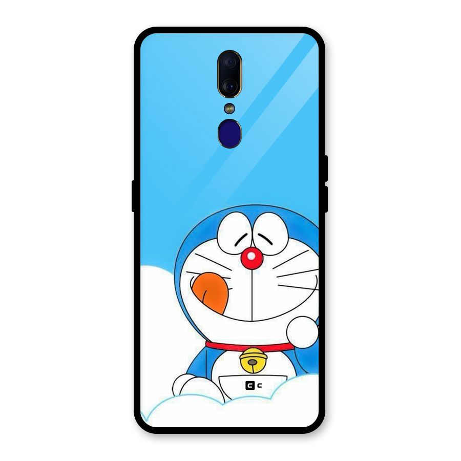 Doremon On Clouds Glass Back Case for Oppo F11