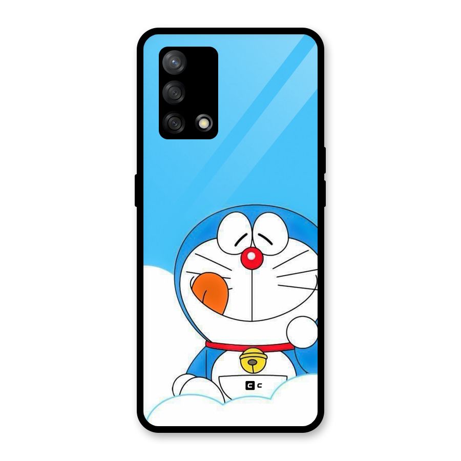Doremon On Clouds Glass Back Case for Oppo F19
