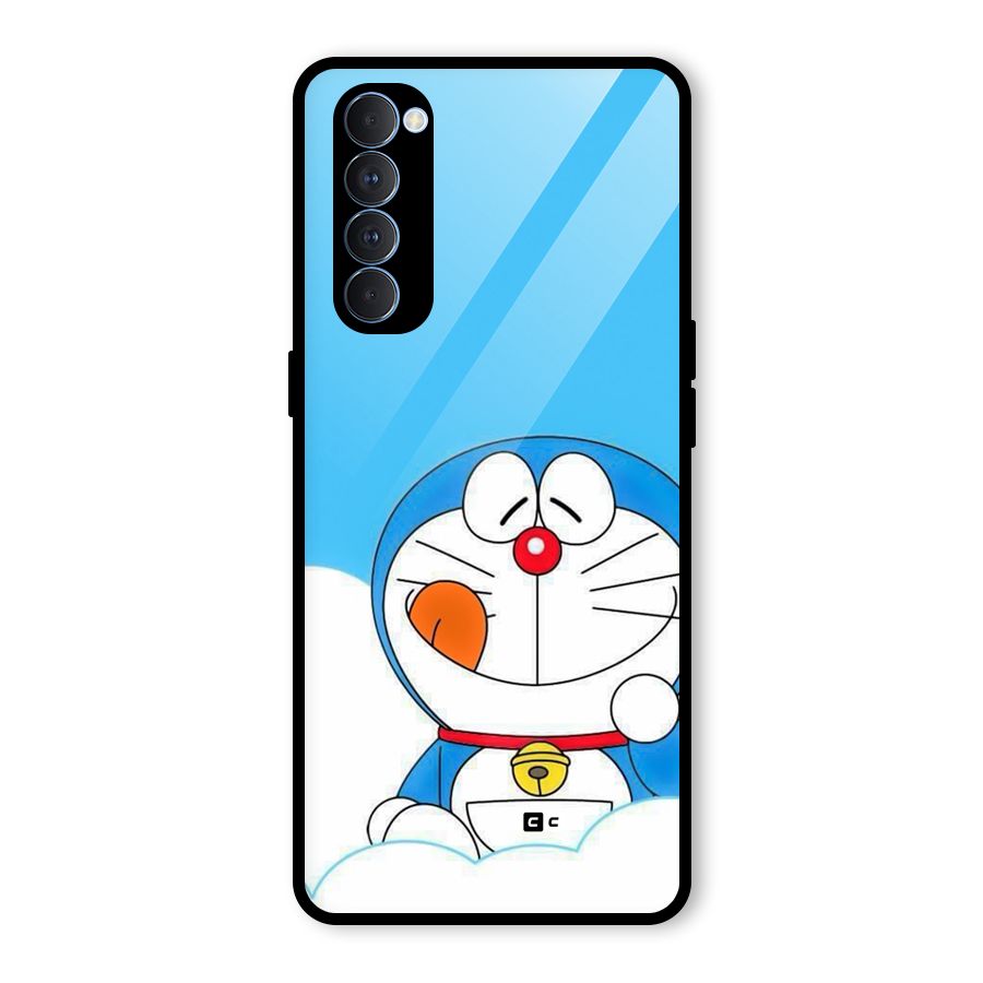 Doremon On Clouds Glass Back Case for Oppo Reno4 Pro