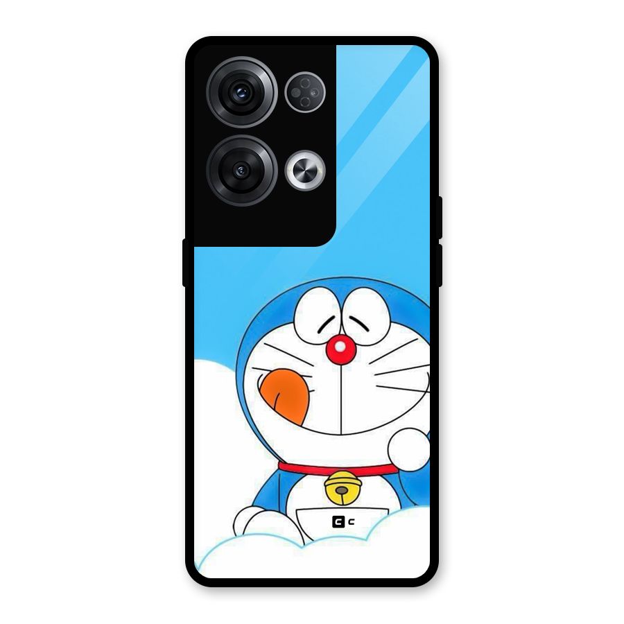 Doremon On Clouds Glass Back Case for Oppo Reno8 Pro 5G