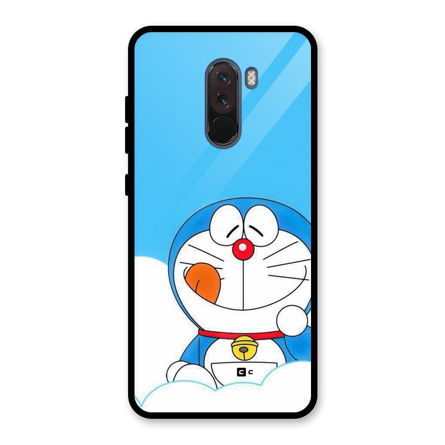 Doremon On Clouds Glass Back Case for Poco F1