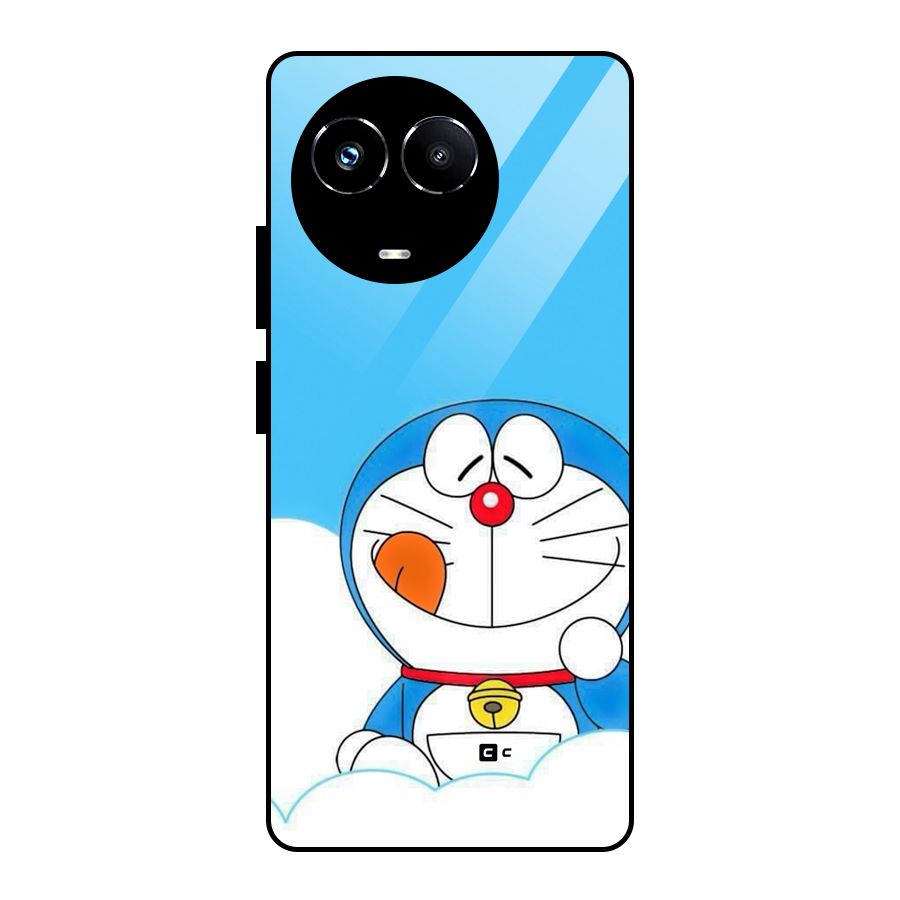 Doremon On Clouds Glass Back Case for Realme 11X