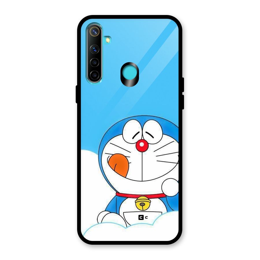 Doremon On Clouds Glass Back Case for Realme 5i