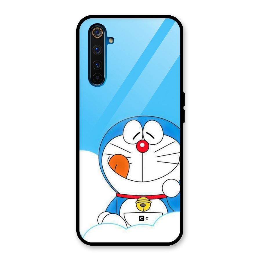 Doremon On Clouds Glass Back Case for Realme 6 Pro