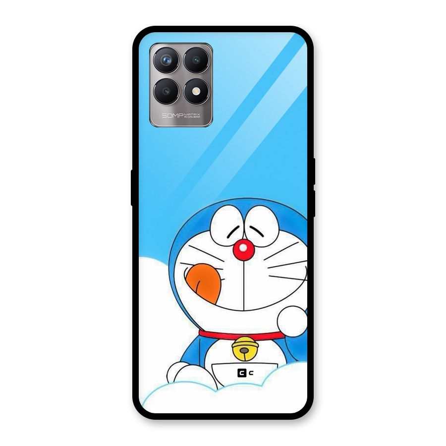 Doremon On Clouds Glass Back Case for Realme 8i