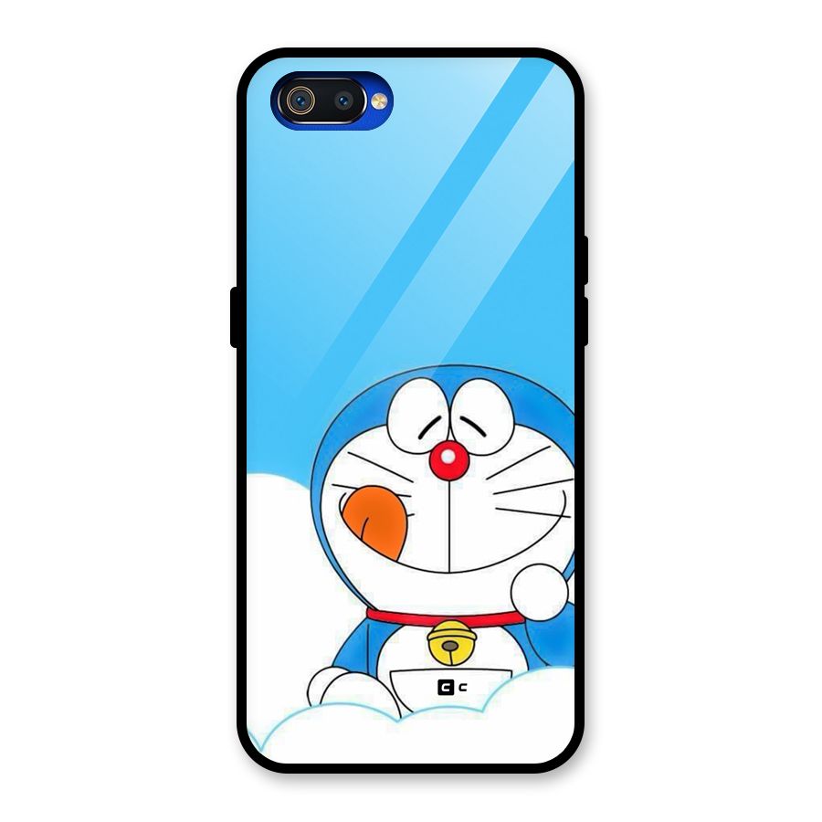 Doremon On Clouds Glass Back Case for Realme C2