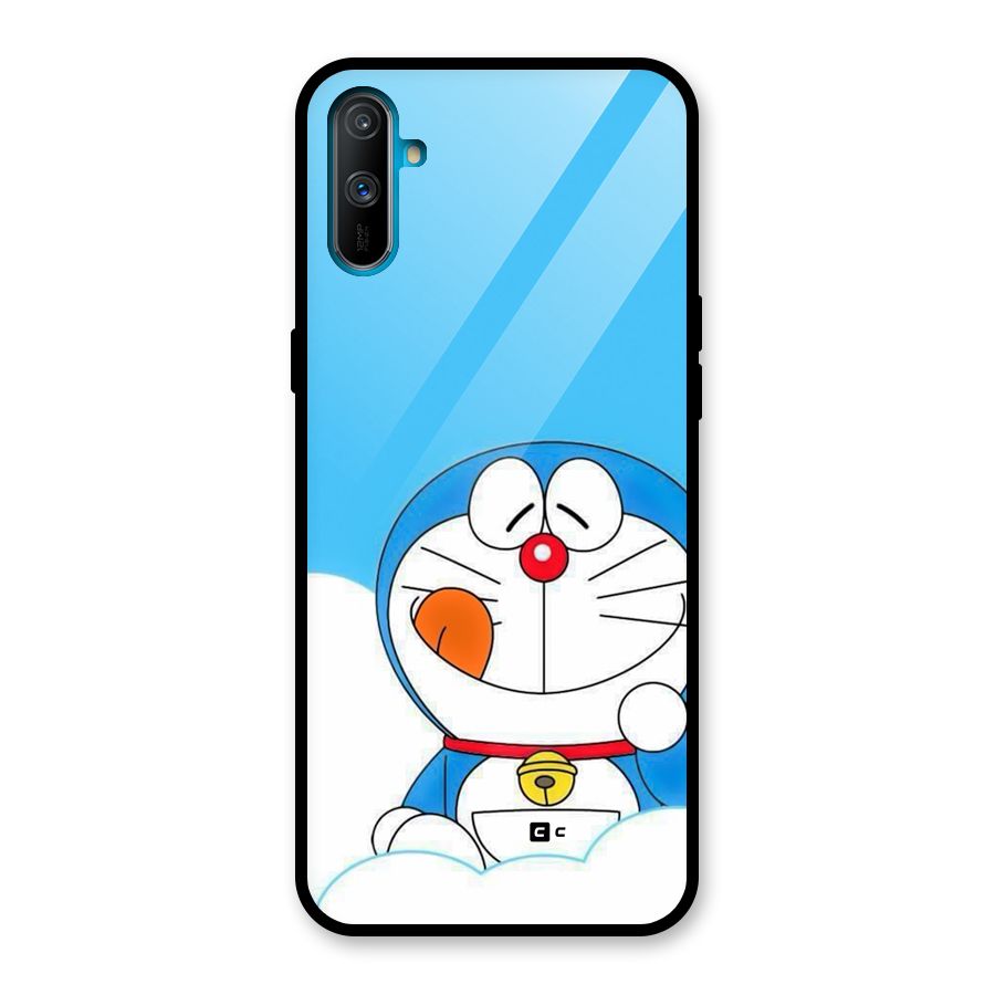 Doremon On Clouds Glass Back Case for Realme C3