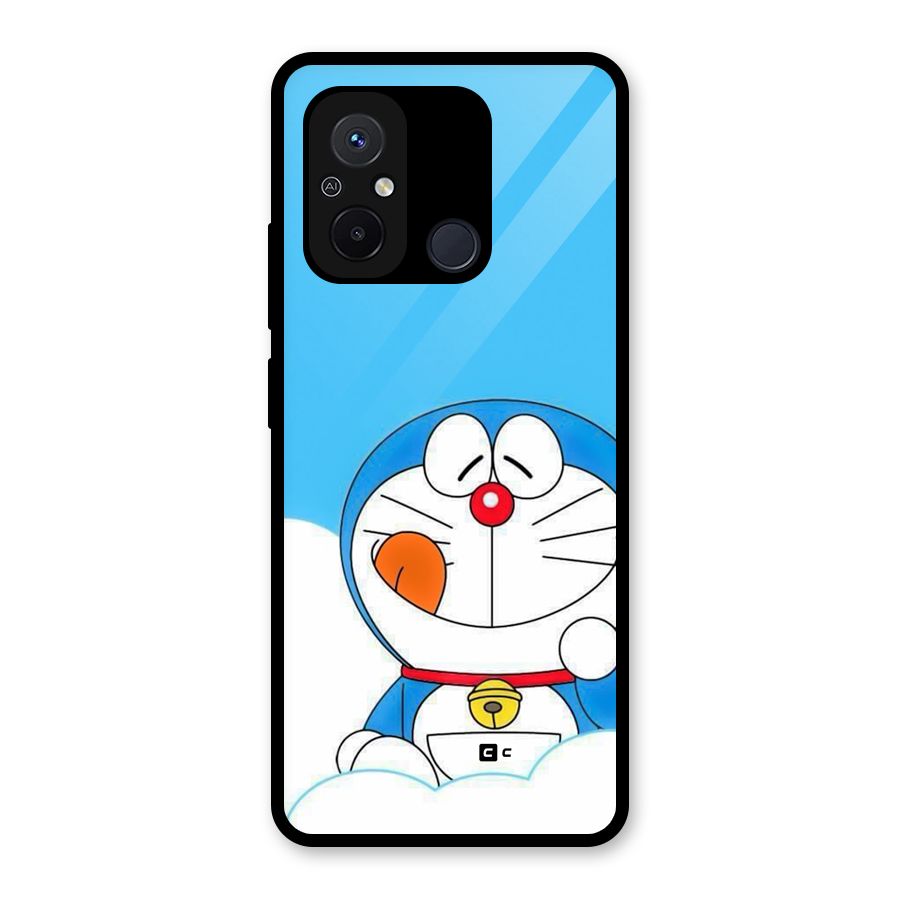 Doremon On Clouds Glass Back Case for Redmi 12C