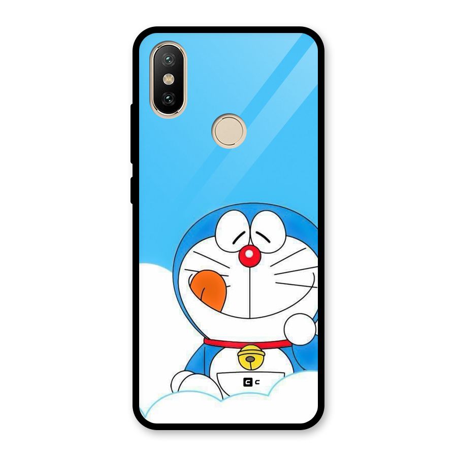 Doremon On Clouds Glass Back Case for Redmi A2