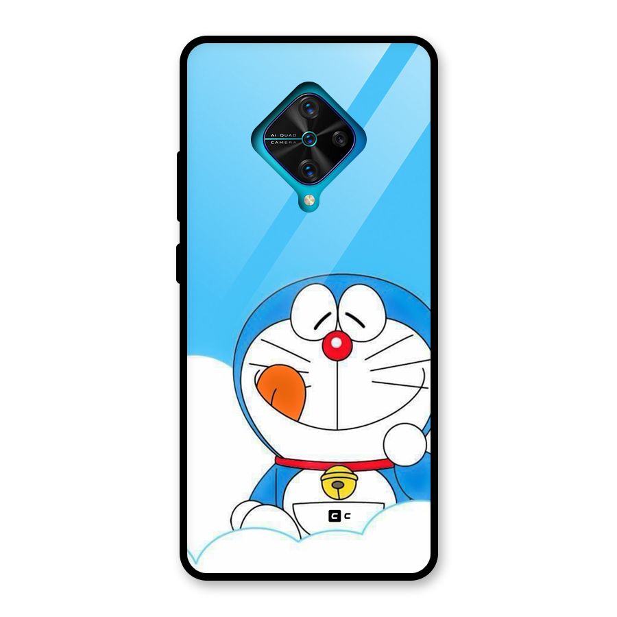 Doremon On Clouds Glass Back Case for Vivo S1 Pro