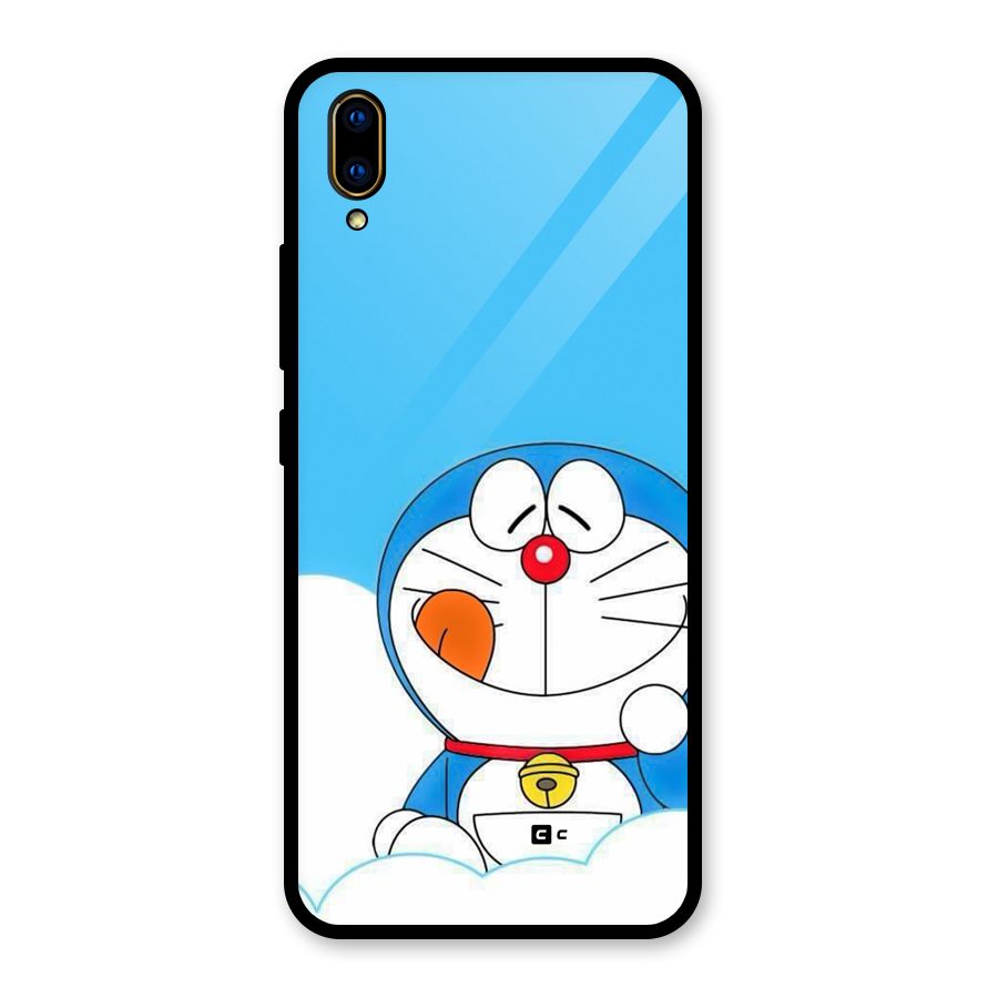 Doremon On Clouds Glass Back Case for Vivo V11 Pro