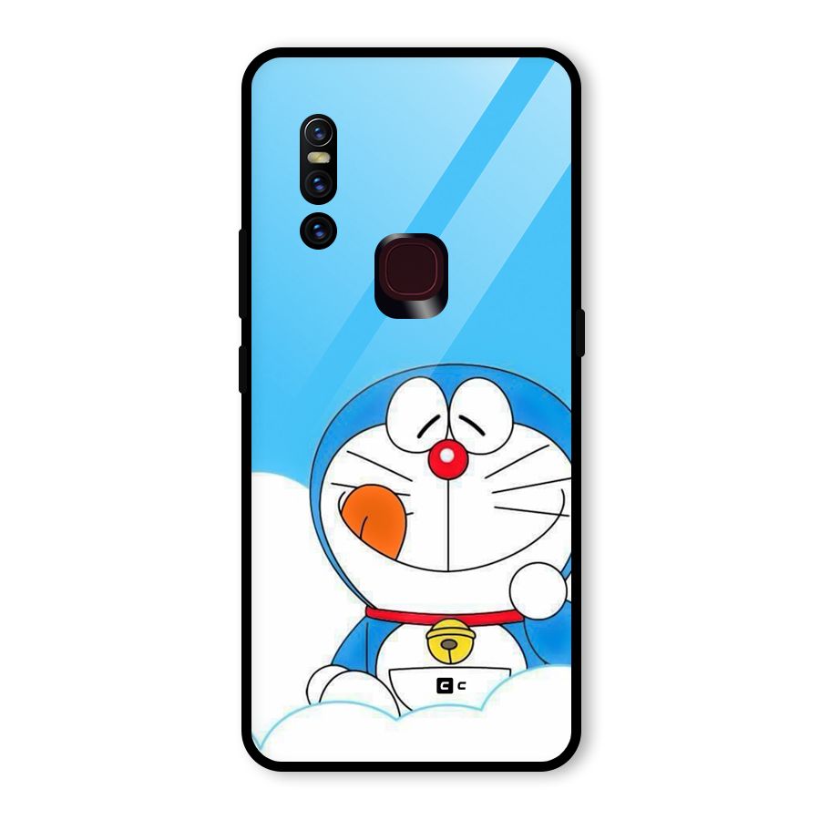 Doremon On Clouds Glass Back Case for Vivo V15