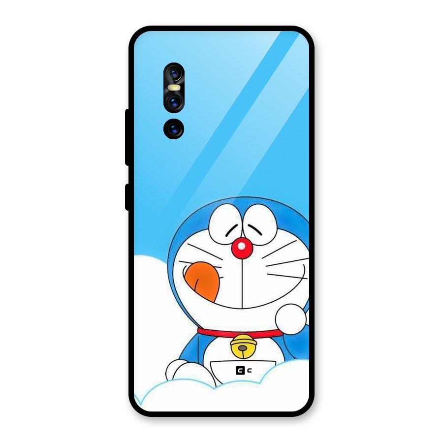 Doremon On Clouds Glass Back Case for Vivo V15 Pro