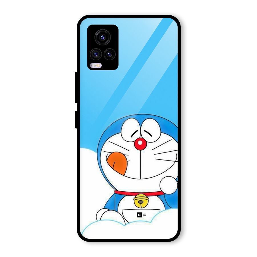Doremon On Clouds Glass Back Case for Vivo V20 2021
