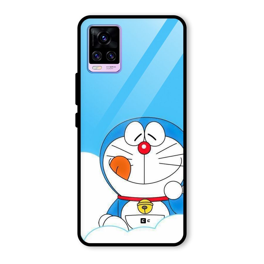 Doremon On Clouds Glass Back Case for Vivo V20 Pro
