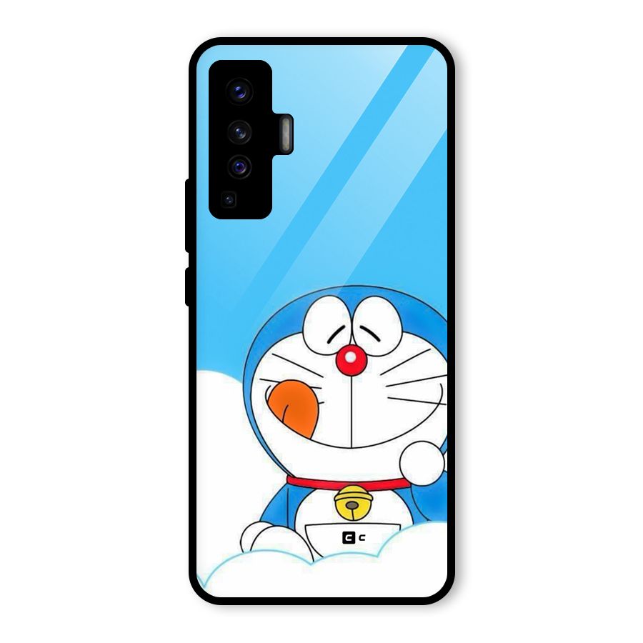 Doremon On Clouds Glass Back Case for Vivo X50