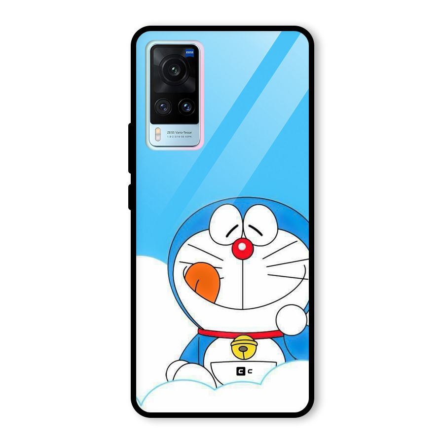 Doremon On Clouds Glass Back Case for Vivo X60