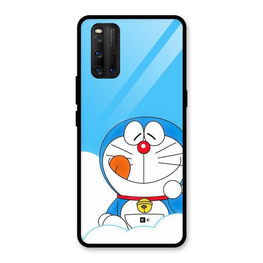 Doremon On Clouds Glass Back Case for Vivo iQOO 3