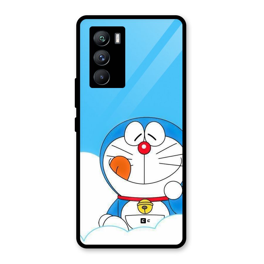 Doremon On Clouds Glass Back Case for Vivo iQOO 9 SE