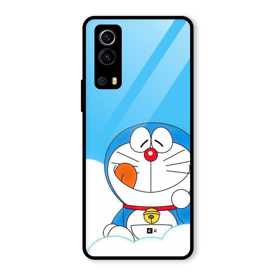Doremon On Clouds Glass Back Case for Vivo iQOO Z3
