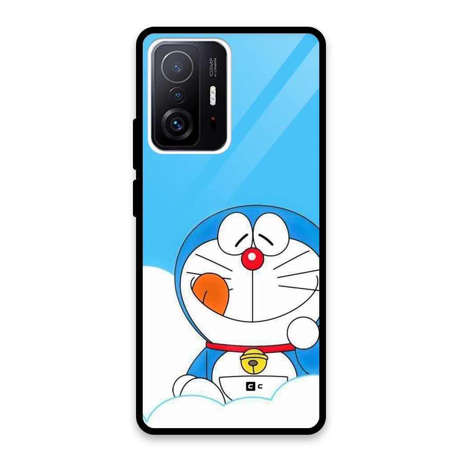 Doremon On Clouds Glass Back Case for Xiaomi 11T Pro