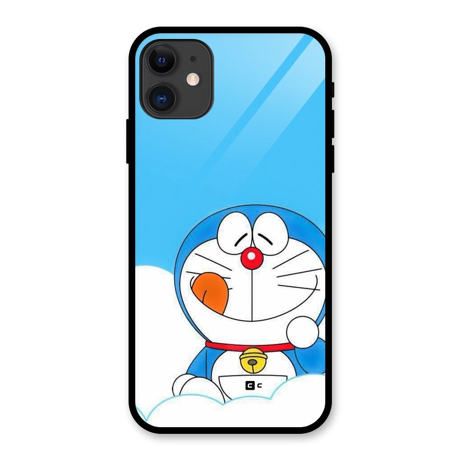 Doremon On Clouds Glass Back Case for iPhone 11