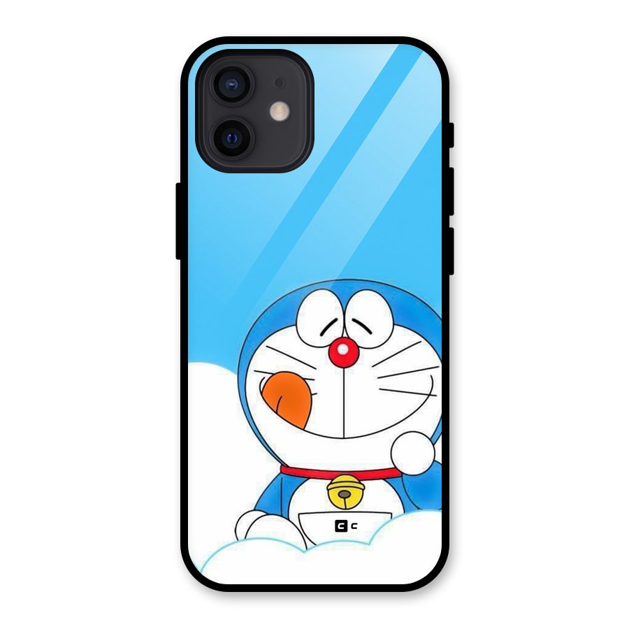 Doremon On Clouds Glass Back Case for iPhone 12