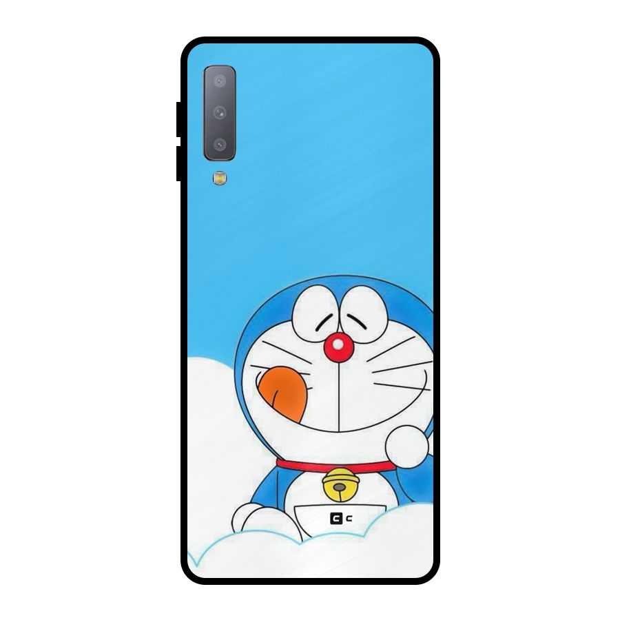 Doremon On Clouds Metal Back Case for Galaxy A7 (2018)