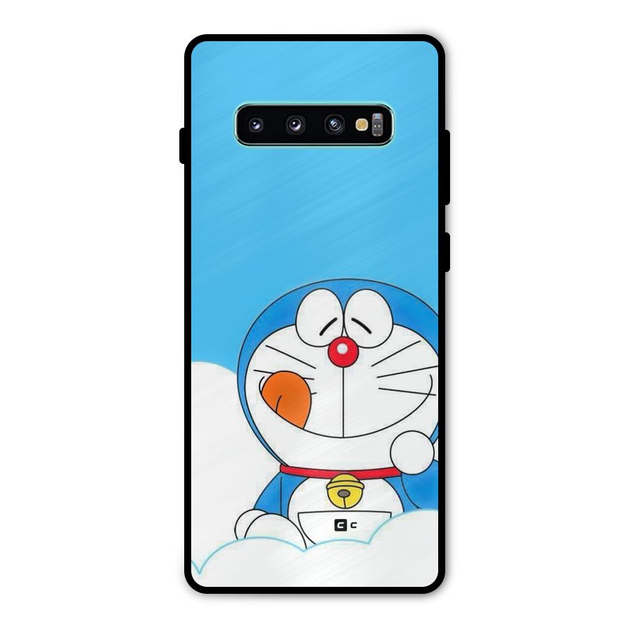 Doremon On Clouds Metal Back Case for Galaxy S10 Plus