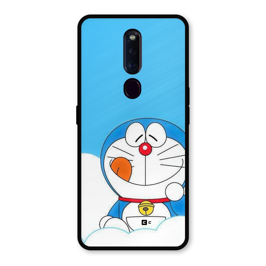 Doremon On Clouds Metal Back Case for Oppo F11 Pro