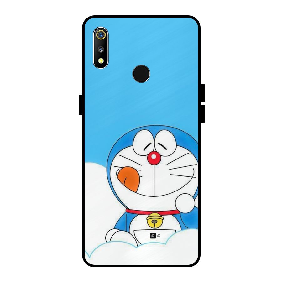Doremon On Clouds Metal Back Case for Realme 3i