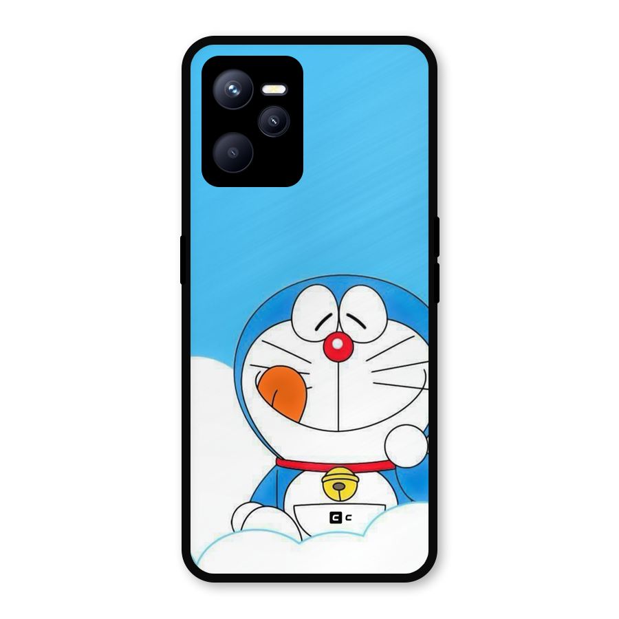 Doremon On Clouds Metal Back Case for Realme C35