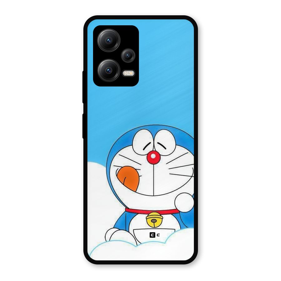Doremon On Clouds Metal Back Case for Redmi Note 12 5G
