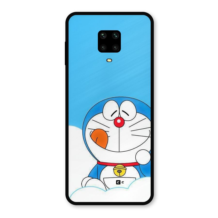 Doremon On Clouds Metal Back Case for Redmi Note 9 Pro