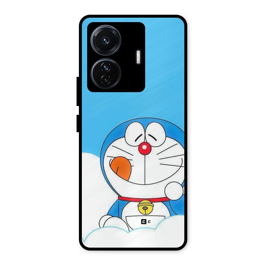 Doremon On Clouds Metal Back Case for Vivo T1 Pro